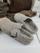 包头拖鞋 冬季 毛毛拖鞋 欧洲站高端羊毛复古真皮大头厚 外穿广州鞋