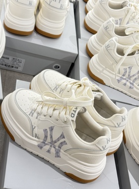 1303新款加绒真皮小白鞋女冬季保暖加厚底增高运动板鞋女高4369