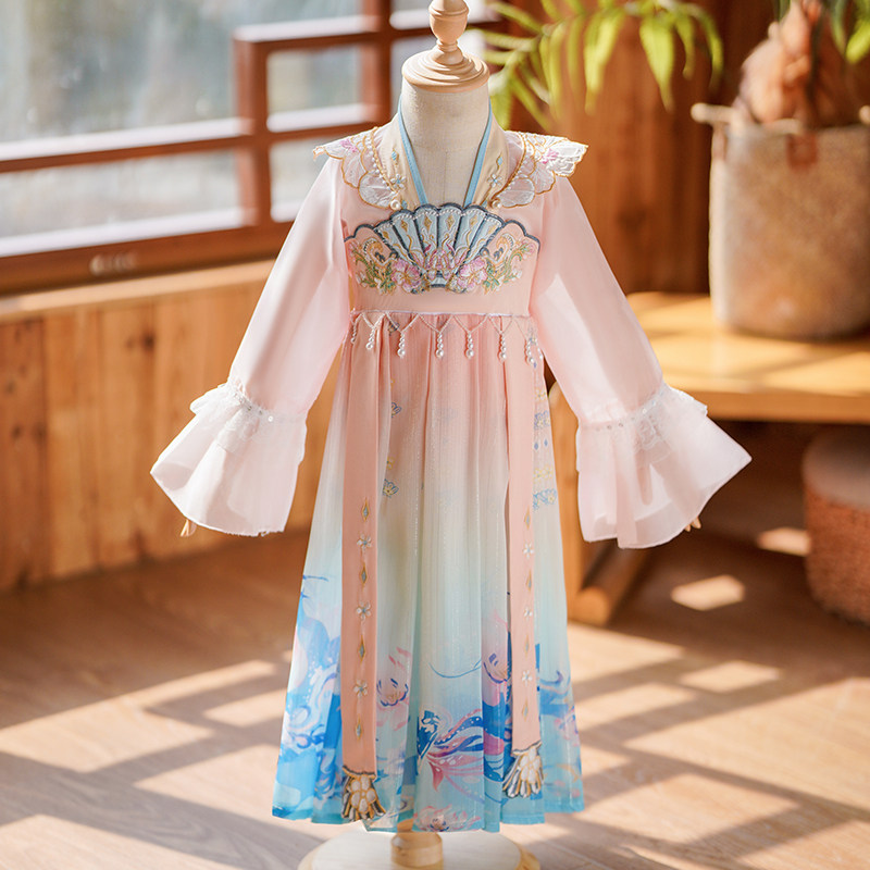 元旦儿童汉服国风古典舞蹈服桃花笑上春山小城谣胭脂妆采莲演出服,童装/婴儿装/亲子装,汉服,淘宝优惠券,粉丝福利购,淘宝优惠卷