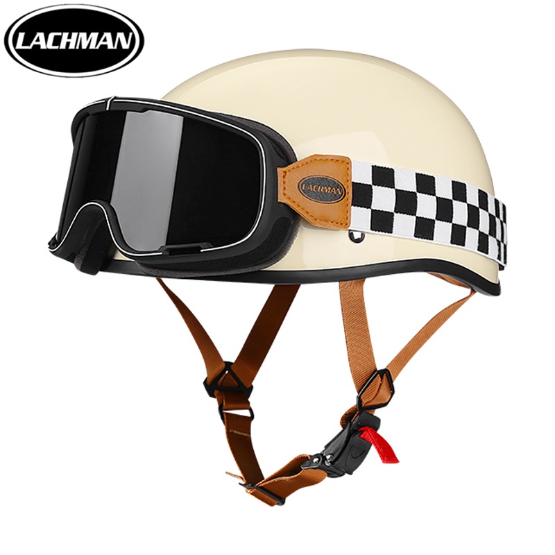 国标3C认证复古头盔摩托车半盔男女夏季电动车个性小盔体哈雷瓢盔