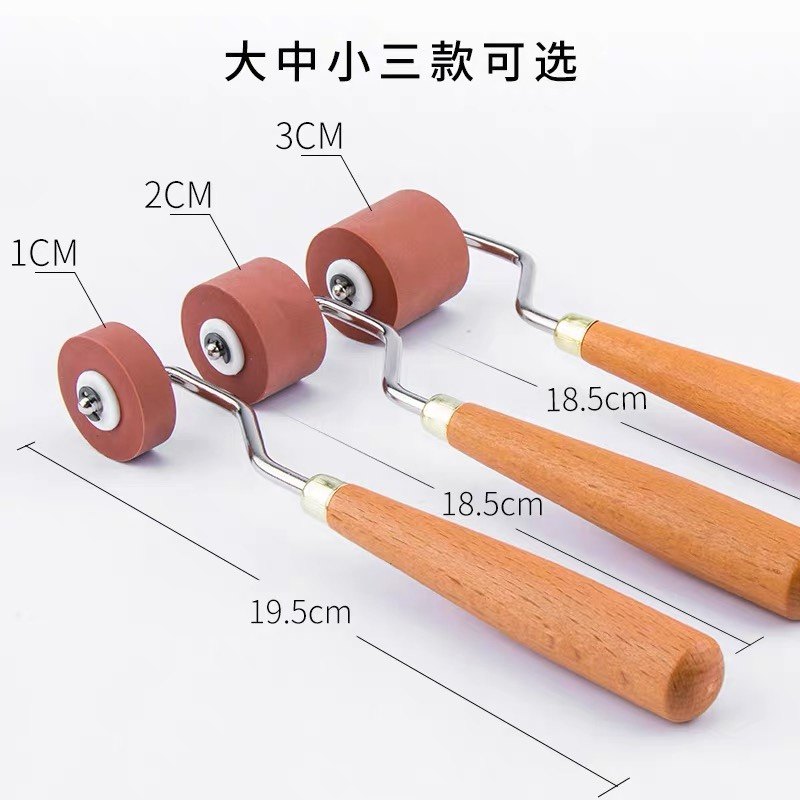 版画滚筒1cm2cm3cm橡胶滚筒版画油墨滚版画胶滚工具大号橡胶滚轮