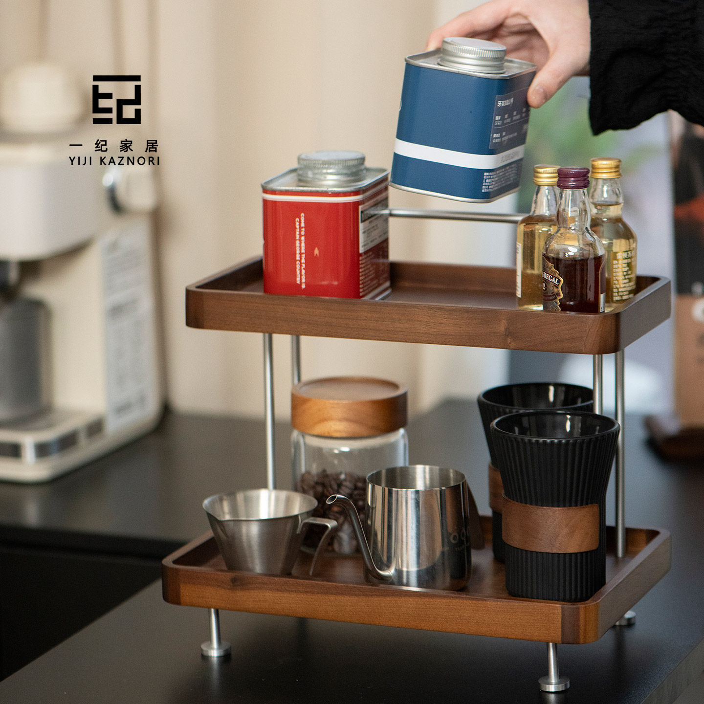 桌面置物架咖啡器具水杯茶杯双层可移动咖啡角餐桌台面收纳展示架,餐饮具,配套器具,淘宝优惠券,粉丝福利购,淘宝优惠卷