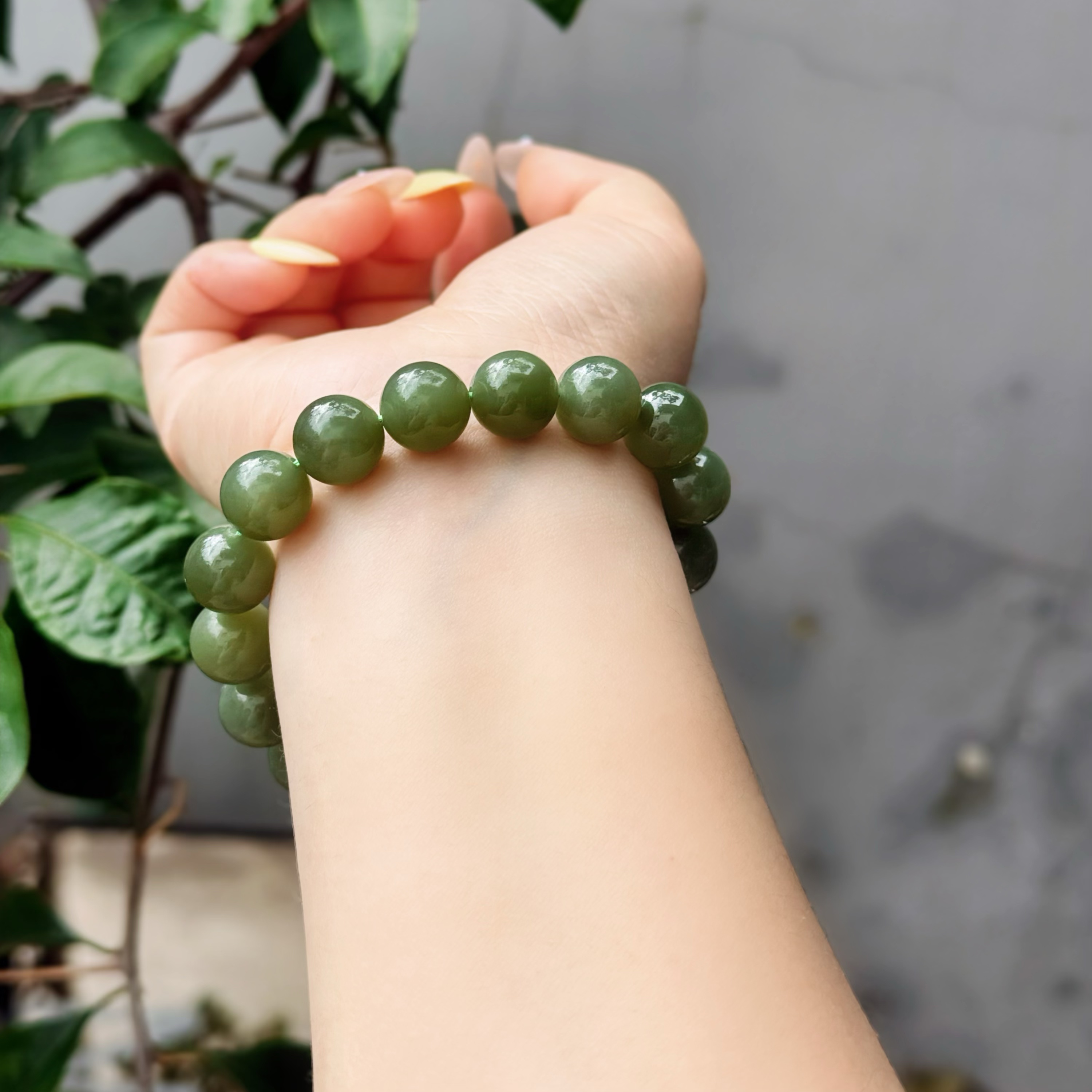 天然和田玉手链青玉带小猫眼手链