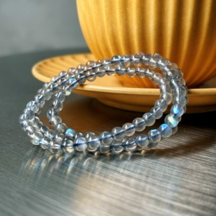 店铺福利小精品天然灰月光多圈5mm珠素圈手链光强女礼物一物一图