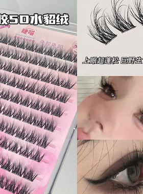 新升级！水貂绒假睫毛新5D婴儿弯层次懒人三部曲女自然款仿真单簇