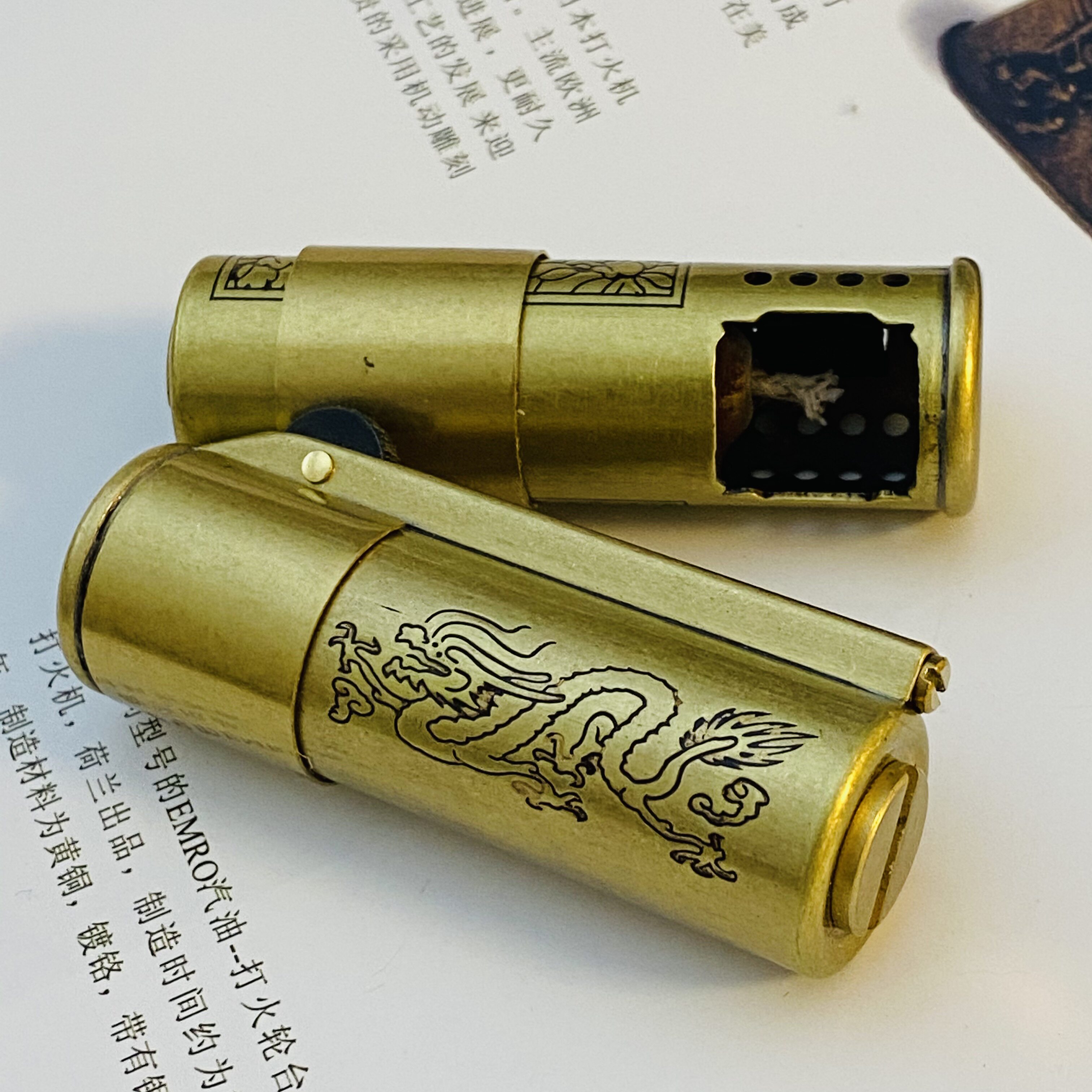 复古创意圆柱便携桶式滑盖复古煤油打火机 防风便携个性免费刻字