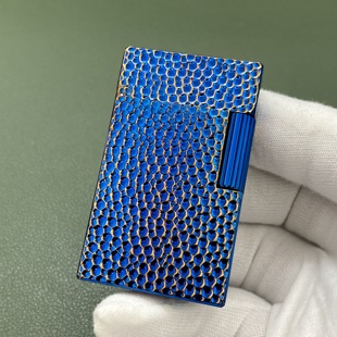 纯黄铜朗声侧滑轮煤油打火机陨石坑金银拉丝高档钢音盔甲创意礼物