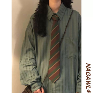 NAGAWL搭配神器潮牌美式复古休闲百搭学院风帅气条纹领带配饰男女