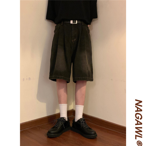 宽松夏季复古休闲牛仔裤短裤