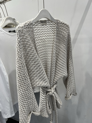 花三三同款*岁月静好*山羊绒手工钩针外套