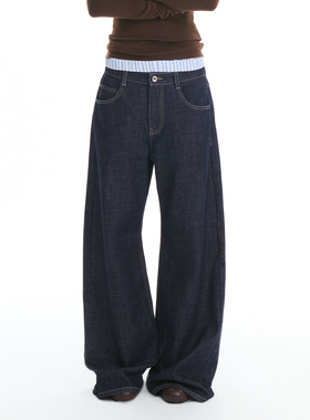 RA everyday 中腰WA宽松阔腿牛仔裤 01原牛/23浅蓝