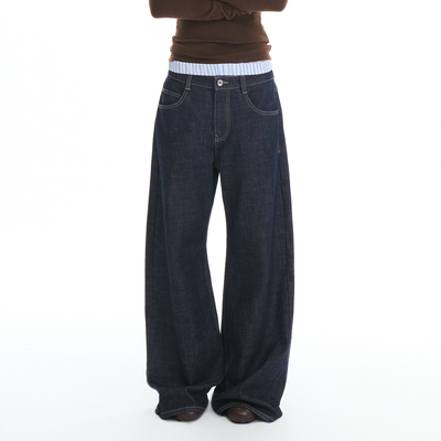 RA everyday 中腰WA宽松阔腿牛仔裤 01原牛/23浅蓝