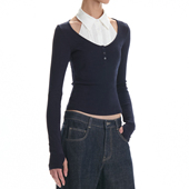 藏蓝 安可拉红 T恤 黑色 everyday 亨利领U形沙漏长袖