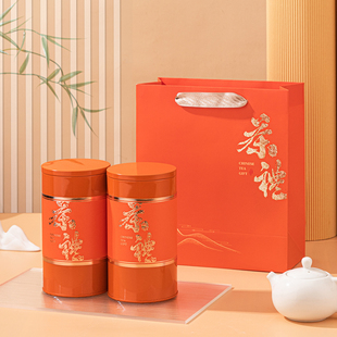 通用茶叶罐铁罐红绿茶125克装金属密封罐圆筒茶叶包装盒礼盒空罐