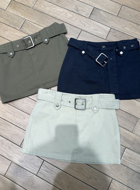 TRUST ME 高腰纯色防走光内衬半身裙A字裙短裙14149