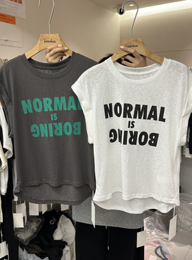 HANMIGAO 圆领字母图案宽松短袖T恤百搭上衣60901