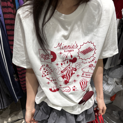 卡通图案宽松短袖T恤百搭上衣