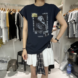 HANMIGAO T恤上衣61001 圆领字母女孩图案宽松短袖