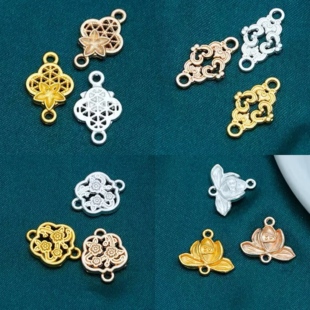 20个价单吊古风发簪配件合金镂空双孔吊坠步摇发饰手工材料