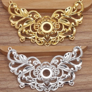 合金保色卷草纹福字锁璎珞锁项链发簪材料汉服婚庆配件