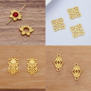 10个价合金配件diy饰品配件底胚发簪点翠螺钿diy发夹材料包手工