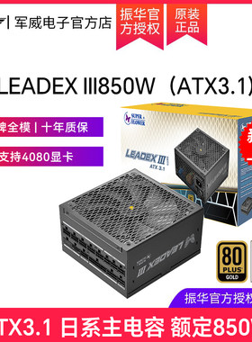振华LEADEX III850W电源电脑台式机主机机箱ATX3.1电源金牌全模黑