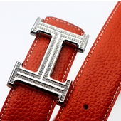 裤 h扣皮带男士 带 百搭 潮流网红同款 真皮工字平滑扣字母裤 腰带时尚