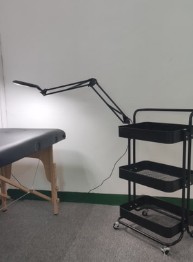 多功能纹绣美睫美容院纹身推动式置物架工具三层小推车带灯带滑轮