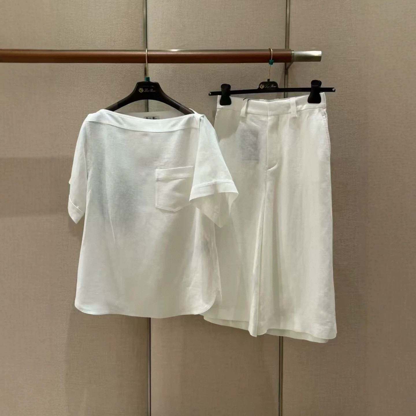 深圳南油老钱风跨境LP亚麻七分裤 LP亚麻七分裤阔腿亚麻裤女夏季