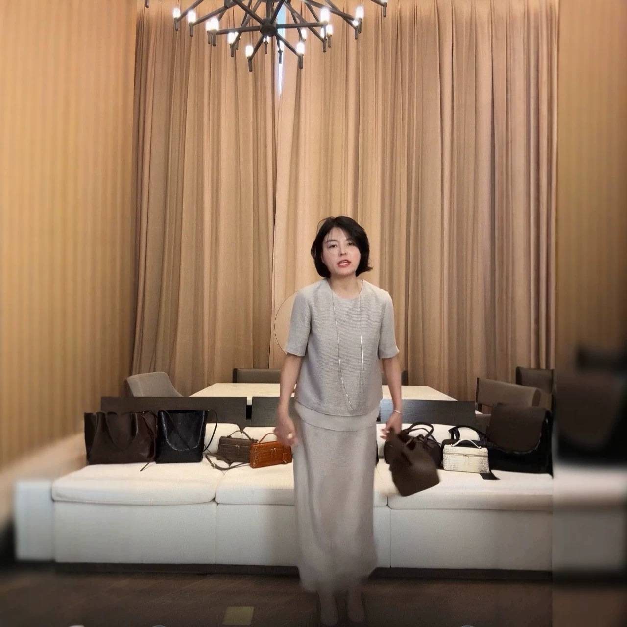深圳南油老钱风亚麻短袖T恤衫小个子圆领上衣亚麻冰丝短袖半裙套