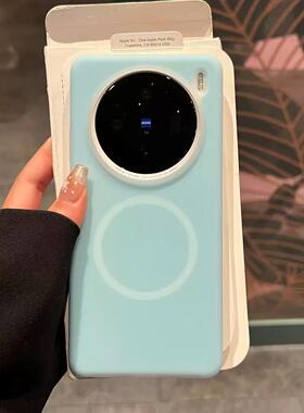 适用于vivox100s果冻磁吸液态硅胶手机壳x200promini简约朦胧s18半透19软糯z9turbo防摔200ultra手感保护套