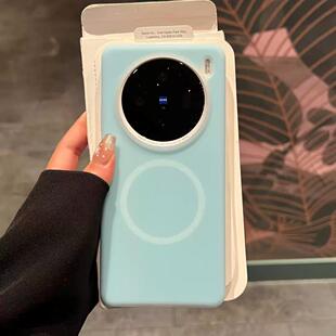 适用于vivox100s果冻磁吸液态硅胶手机壳x200promini简约朦胧s18半透19软糯z9turbo防摔200ultra手感保护套