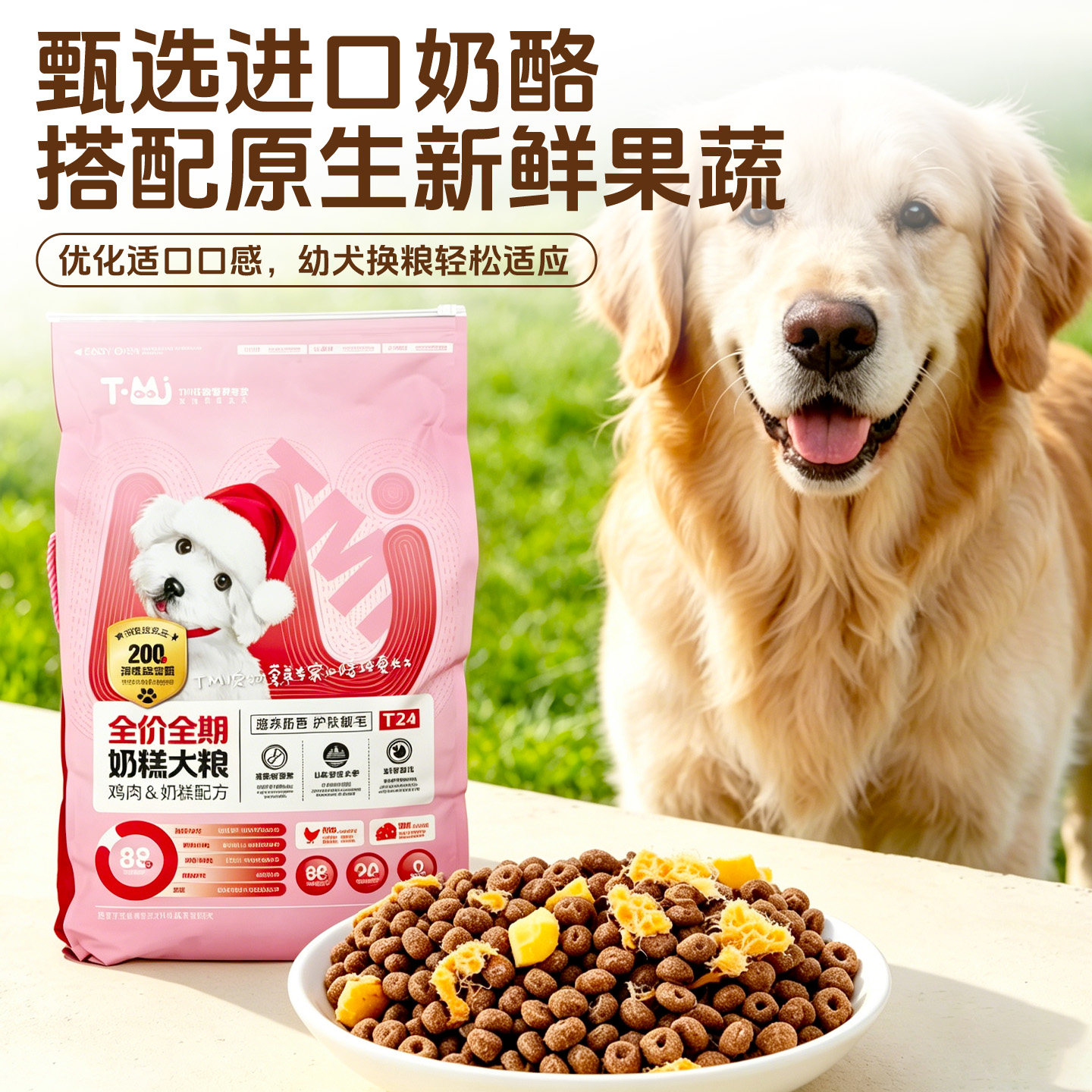TMI肉奶果蔬全价犬粮T24鸡肉奶糕狗粮冻干增肥营养（10KG袋装）