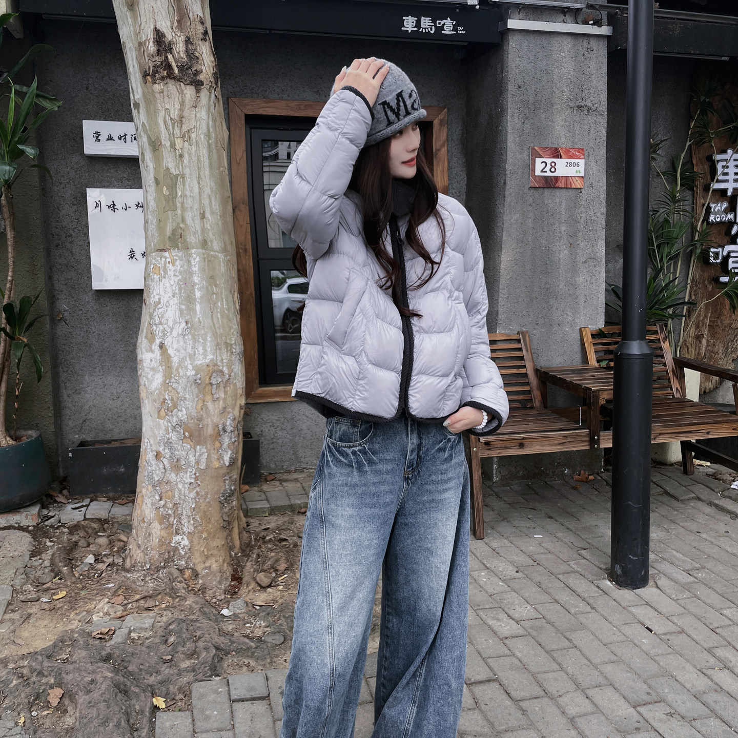 短款翻领鹅绒服女轻薄款外套小个子冬季8028P295K399,女装羽绒服,浙宝253