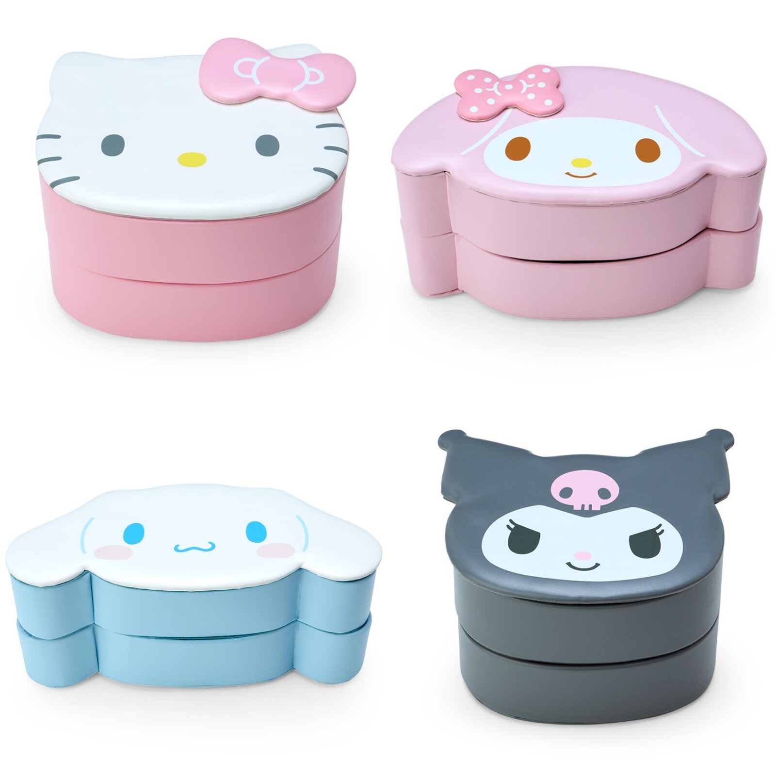 日本代购正版Sanrio三丽鸥HelloKitty玉桂狗Melody双层首饰收纳盒