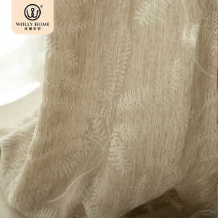 屋俪桫椤纱帘透光不透人薄纱窗帘阳台客厅高级感卧室宋氏美学纱帘