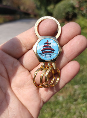 正品上海博友不锈钢钥匙扣