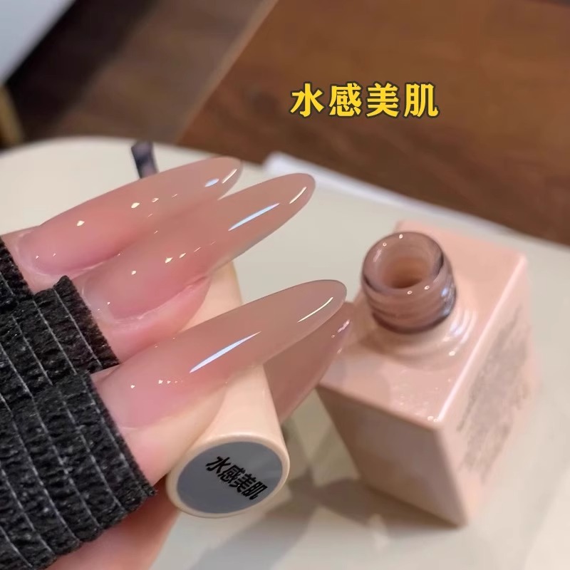 玉脂裸粉冰透裸色指甲油胶2025年新款春夏流行显白纯欲打底嬛嬛色