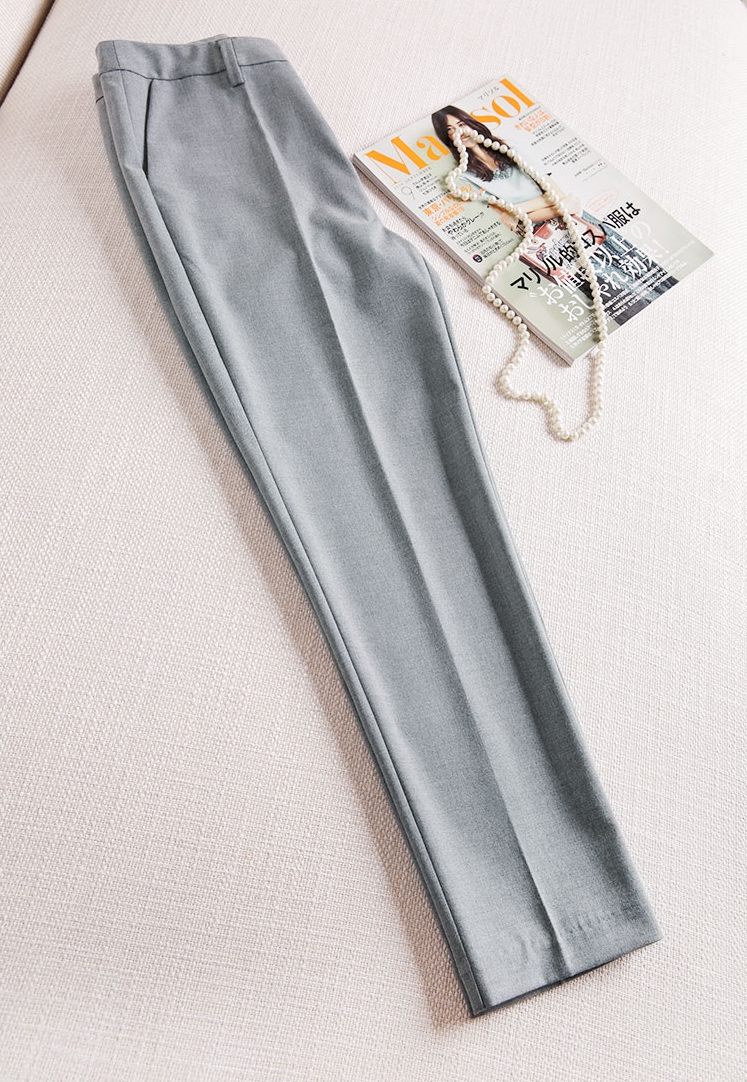 百搭中腰直筒裤长裤休闲西裤