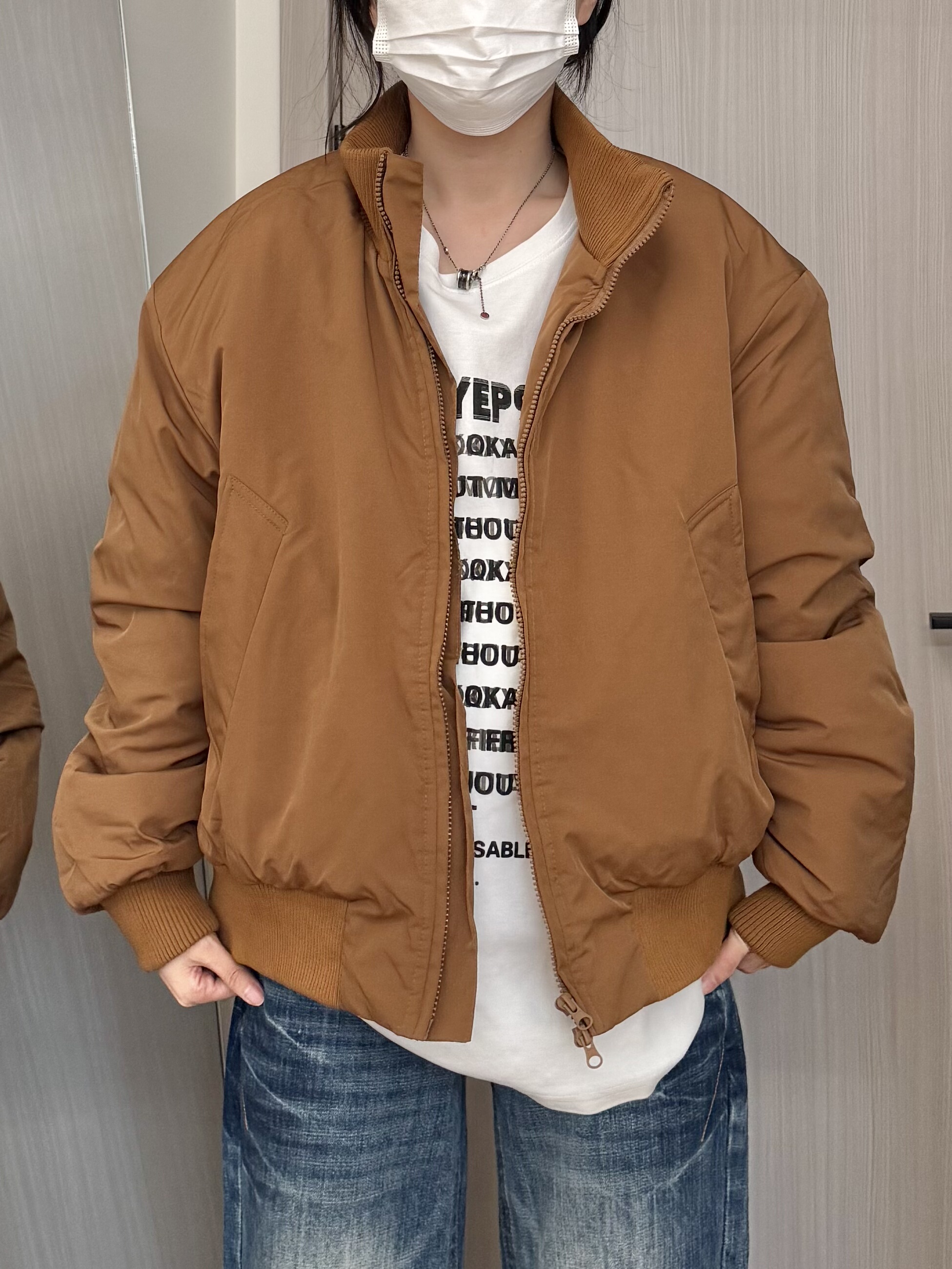 秋冬立领廓形飞行棉服