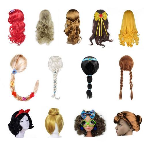 儿童cos表演假发迪士尼茉莉乐佩长发公主灰姑娘艾莎安娜美人鱼新