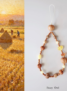 /榛果拿铁/天然猴头屁桃爱心菩提蜜蜡花珀手机链挂绳文玩小众设计