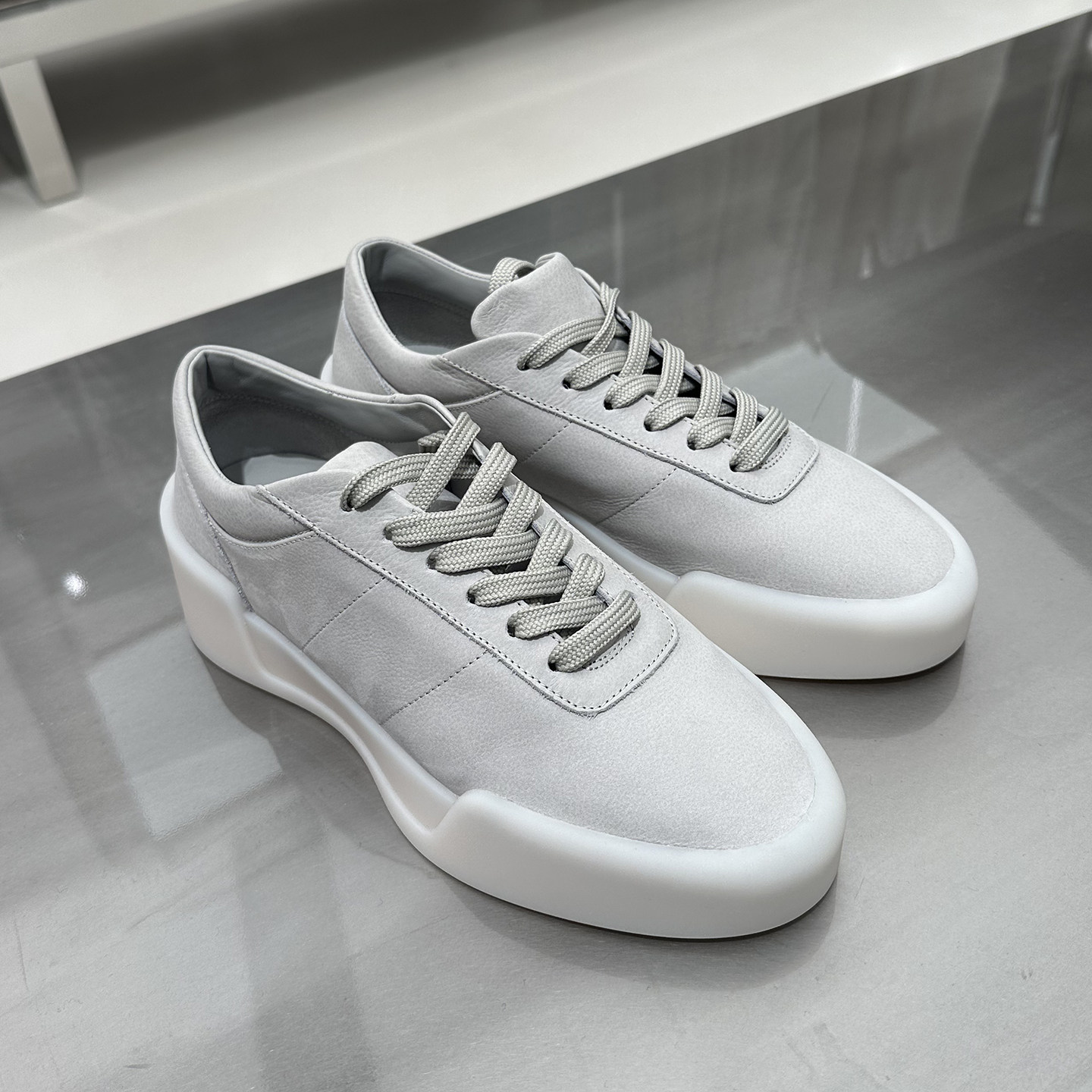 小紫人FOG CRAZY 灰色牛皮厚底增高优雅简约老钱风美式休闲板鞋男,流行男鞋,休闲板鞋,淘宝优惠券,粉丝福利购,淘宝优惠卷