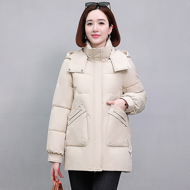 品牌羽绒服女冬季严选2024年新款中长款加厚修身大码连帽时尚外套