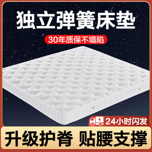 乳胶软酒店可定制 独立弹簧床垫20cm厚家用席梦思偏硬椰棕1.8m袋装