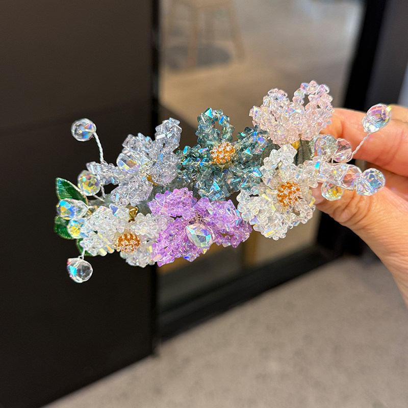 繁花系列发卡~重工高级感手工晶石花朵发夹鸭嘴夹百搭精致弹簧夹