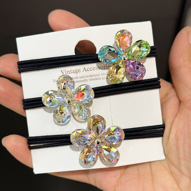 新款施华洛K9水晶花朵头绳扎头发皮筋发圈高弹水钻发绳气质发饰女,饰品/流行首饰/时尚饰品新,发饰,淘宝优惠券,粉丝福利购,淘宝优惠卷