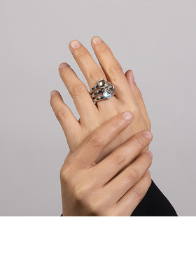 文雅手工滴油黄铜戒指轻奢高级感