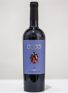 智利原瓶进口西拉红酒单一品种甲壳虫精选半干红葡萄酒750mL单支