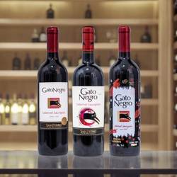 智利黑猫赤霞珠干红葡萄酒GatoNegro原瓶进口红酒750ml晚安酒整箱